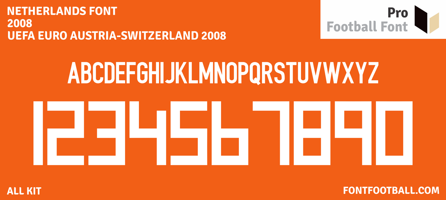Netherlands Euro 2008 Font