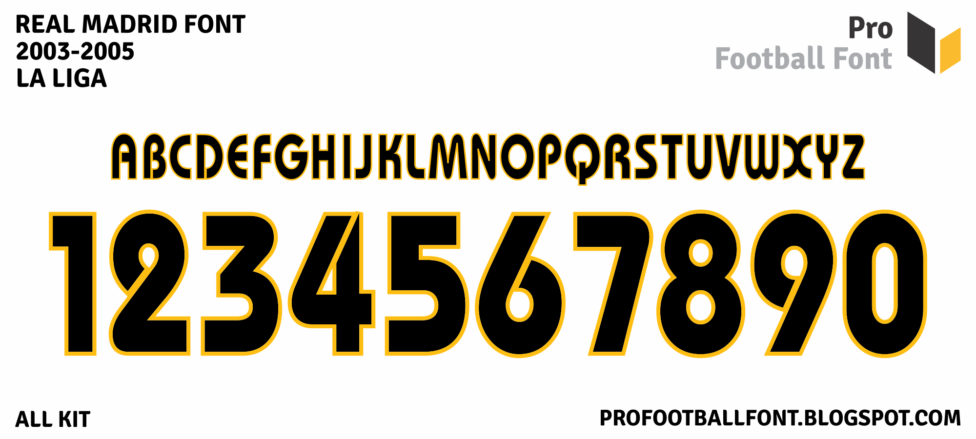 Real Madrid 2003-2005 Font – Pro Football Font