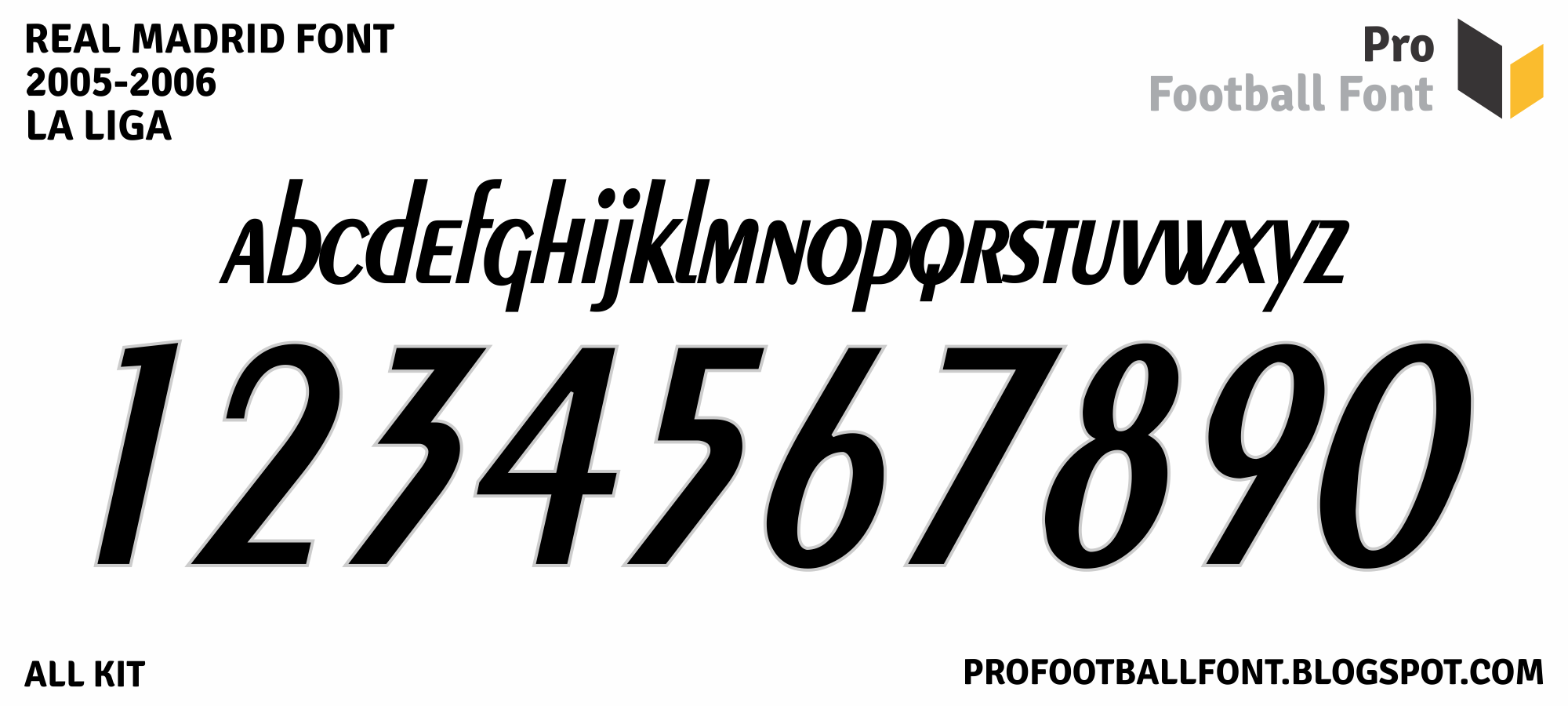 Real Madrid 2005-2006 Font – Pro Football Font