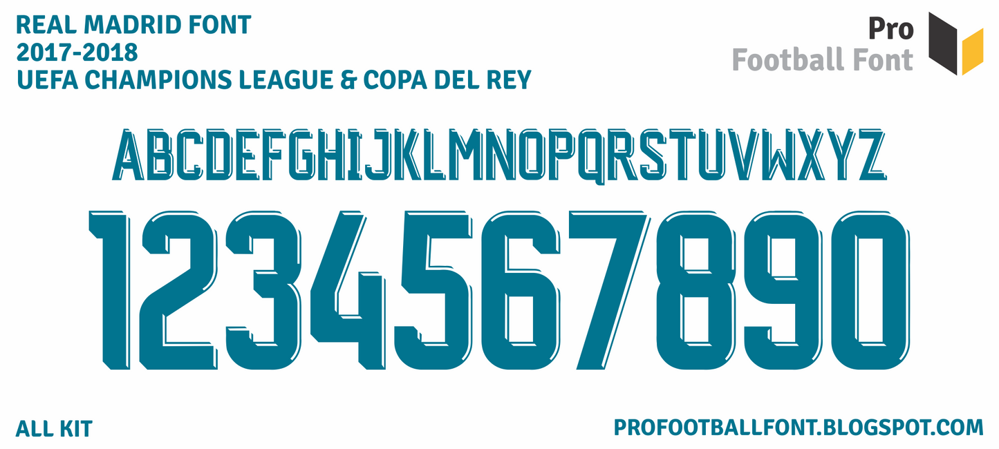 Real Madrid 2017-2018 Font