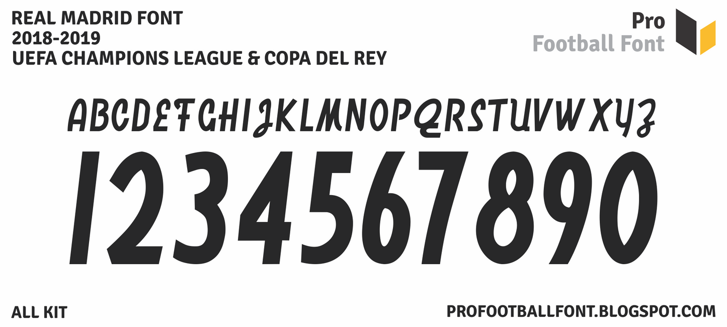 Real Madrid 2018-2019 Font