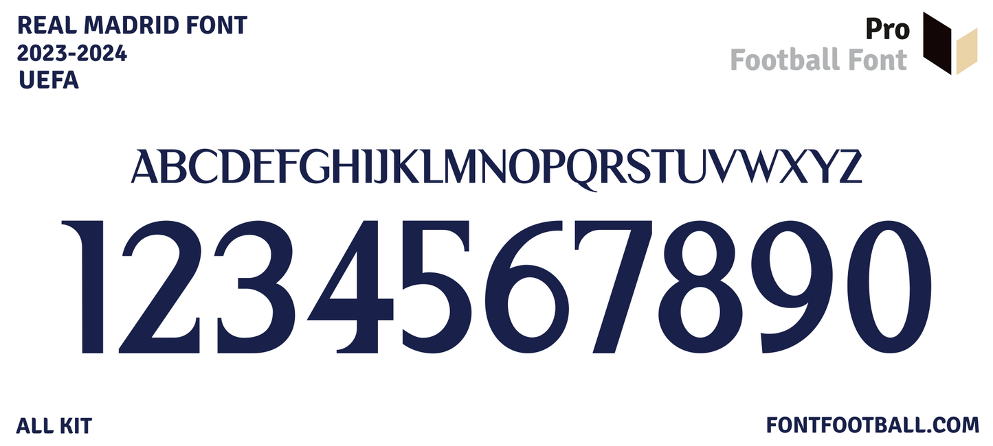 Real Madrid 2023-2024 Font – Pro Football Font