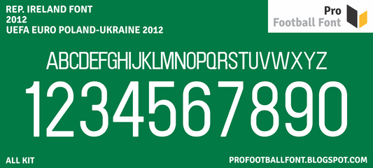 Rep. Ireland Euro 2012 Font