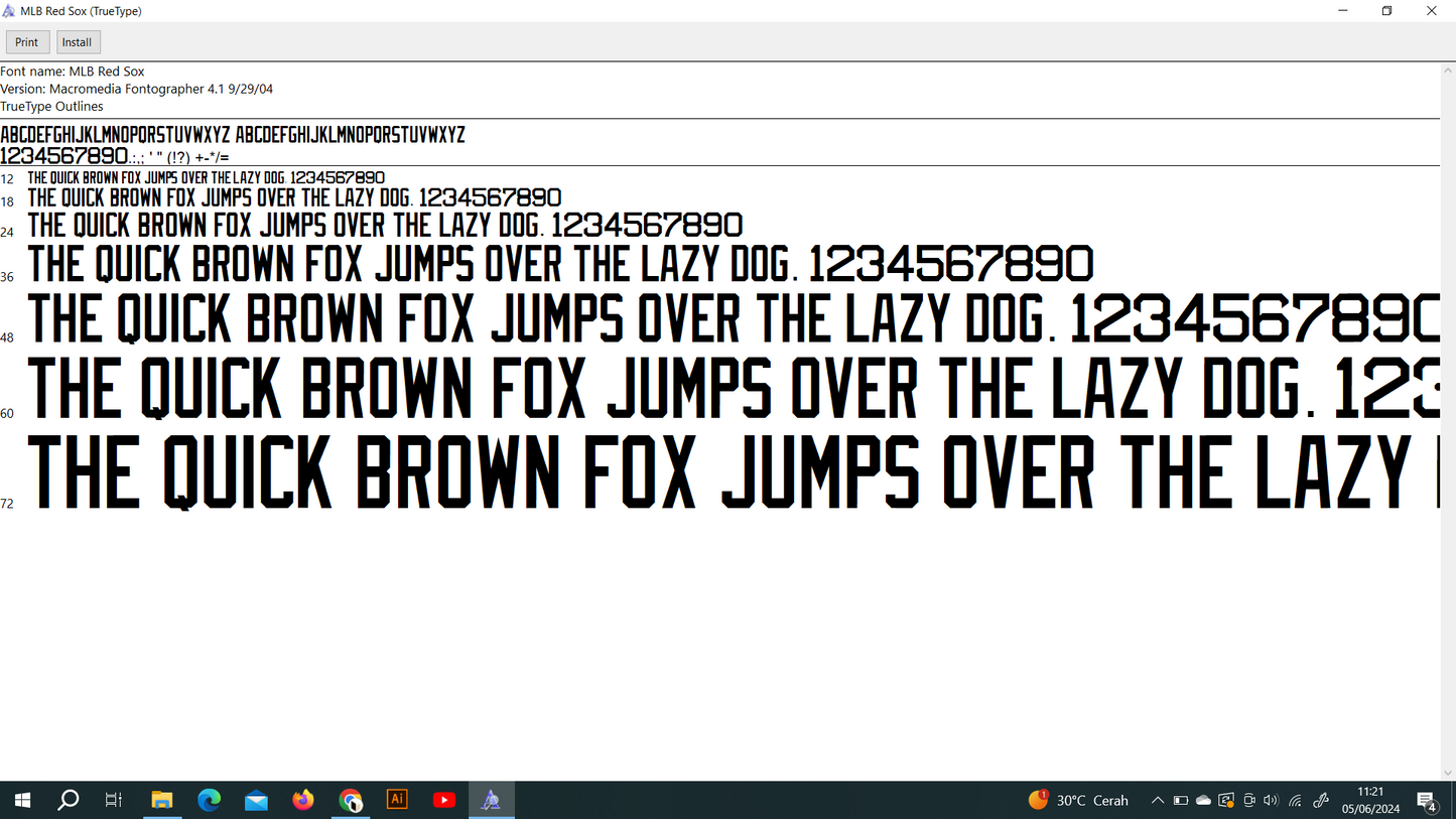 MLB Boston Red Sox 2023 Font