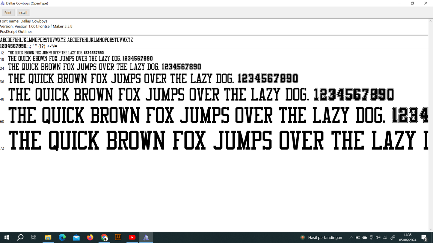 NFL Dallas Cowboys 2023 Font