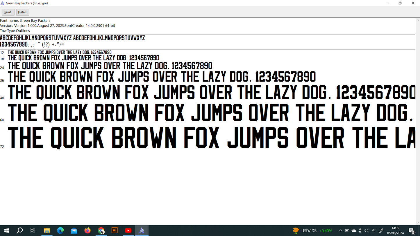 NFL Green Bay Packers 2023 Font