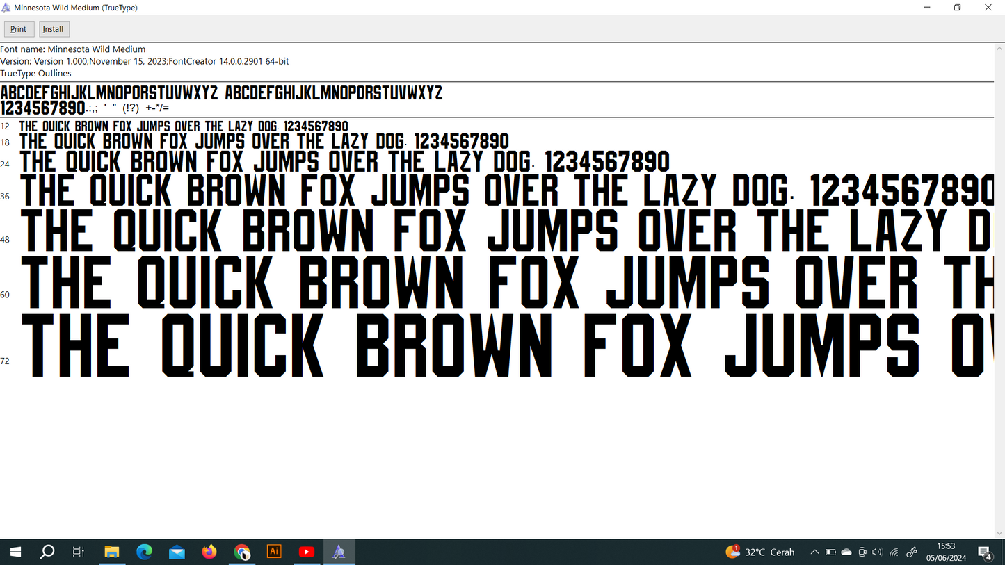 NHL Minnesota Wild 2023 Font
