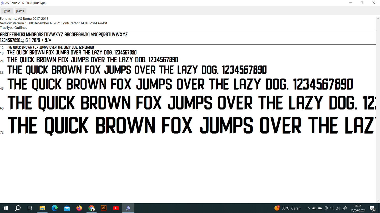 AS Roma 2017-2018 Font