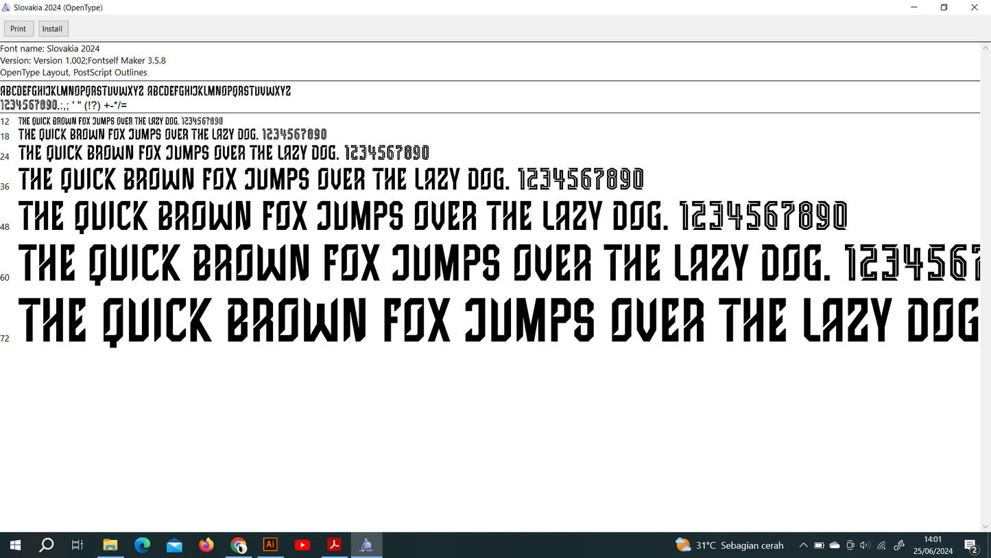 Slovakia Euro 2024 Font