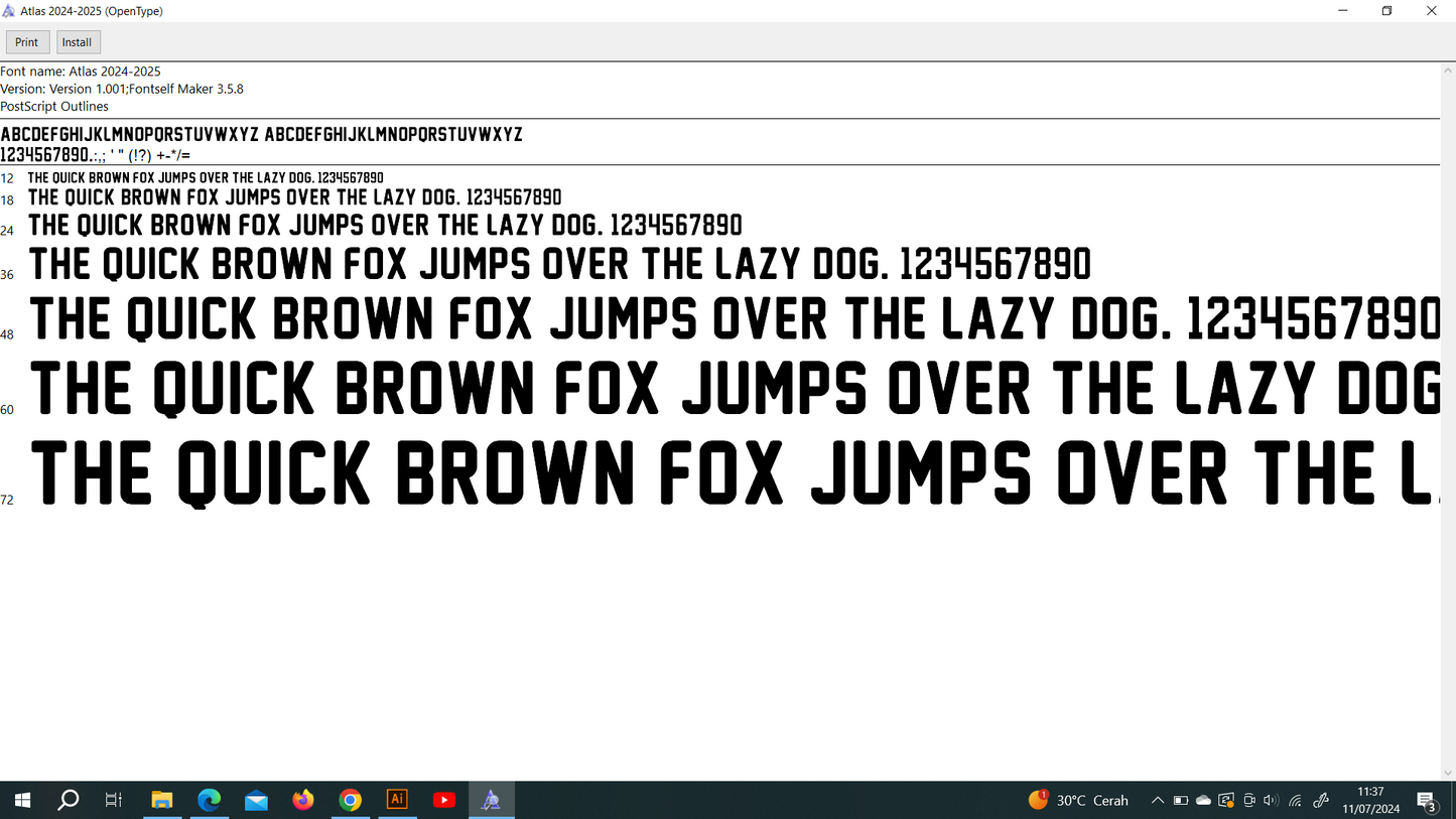 Atlas 2024-2025 Font