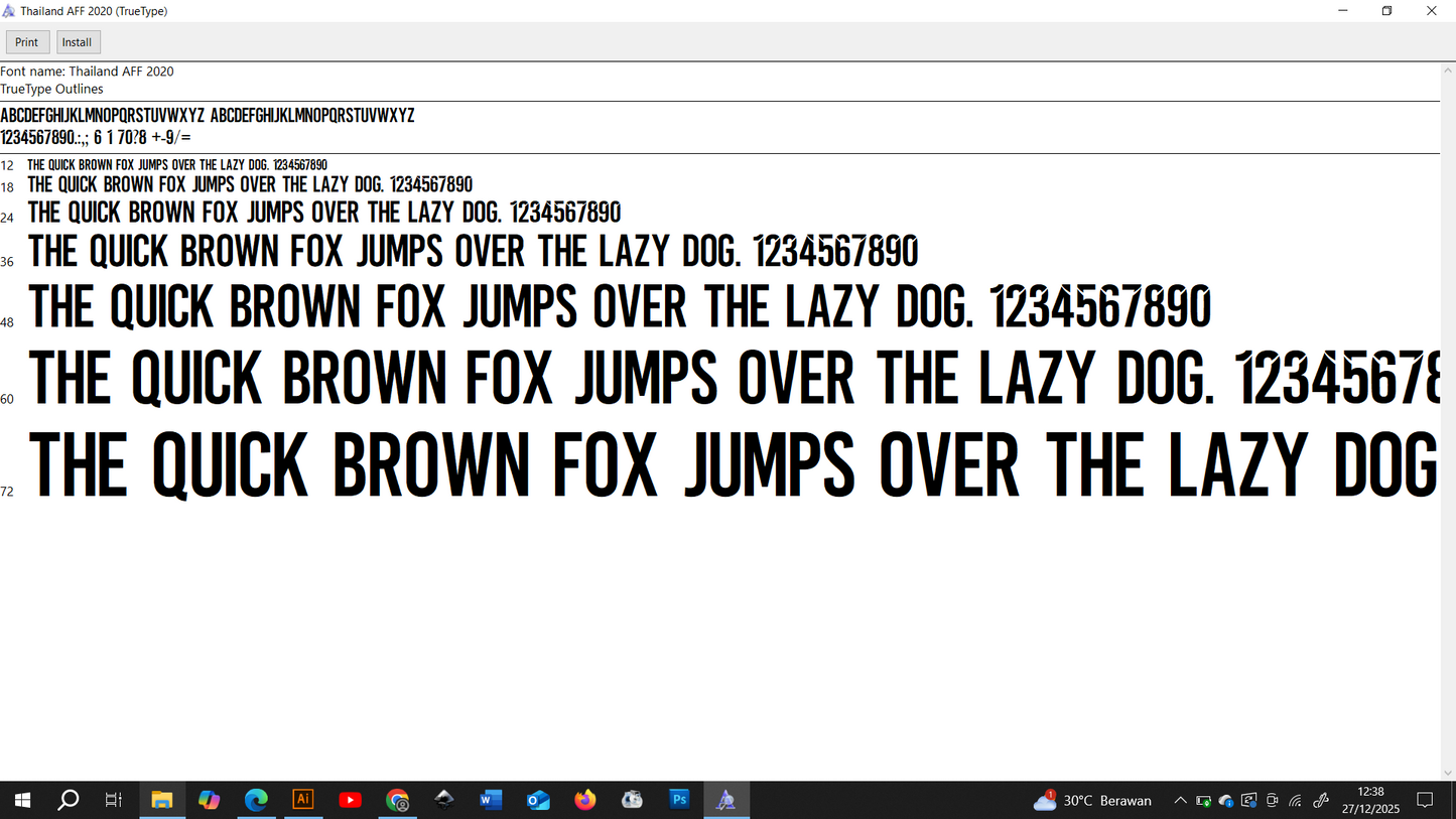 Thailand AFF 2020 Font