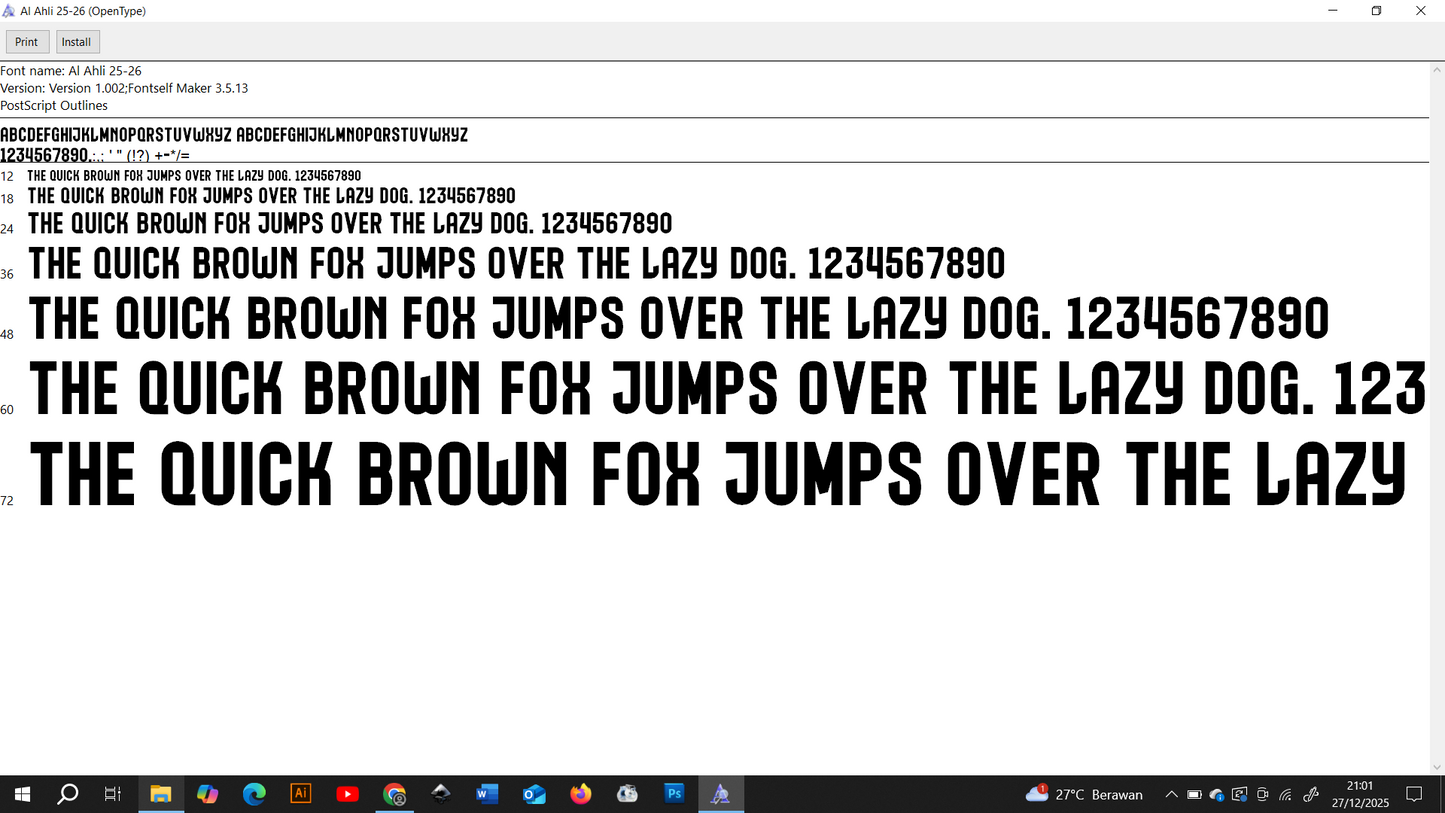 Al Ahli 2025-2026 Font
