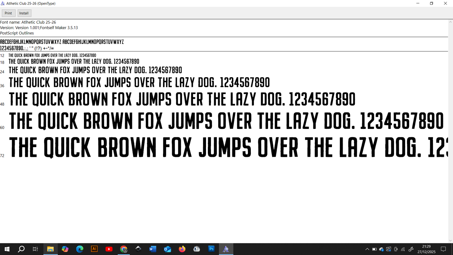 Athletic Bilbao 2025-2026 Font