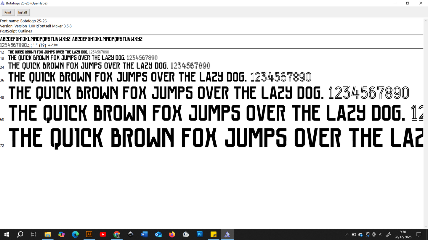 Botafogo 2024-2025 Font