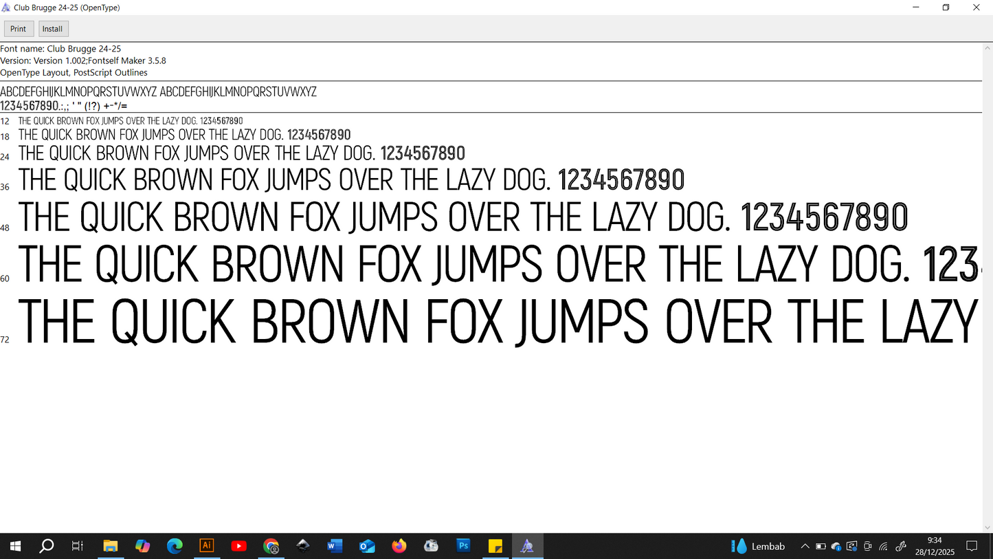 Club Brugge 2024-2025 Font