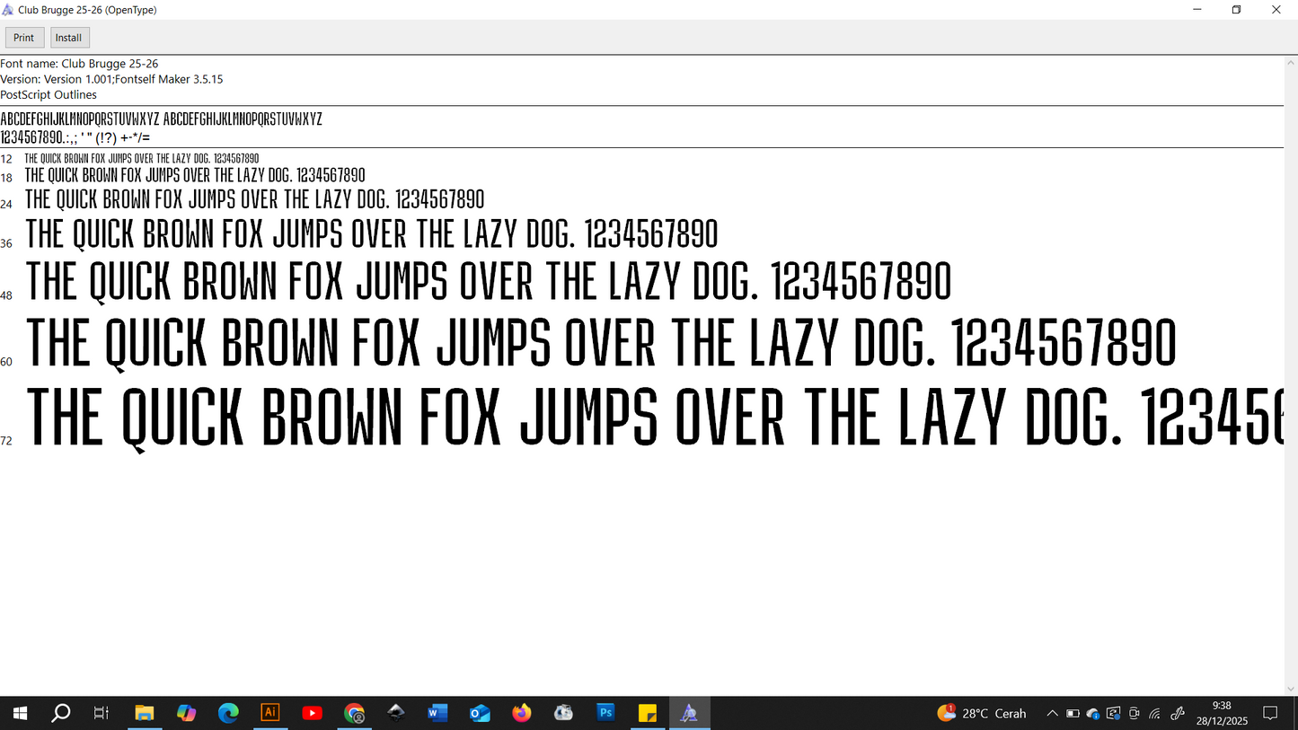 Club Brugge 2025-2026 Font