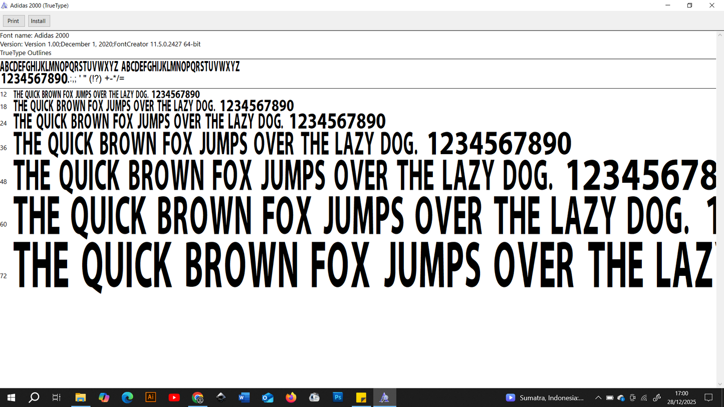 Adidas 2000 Font