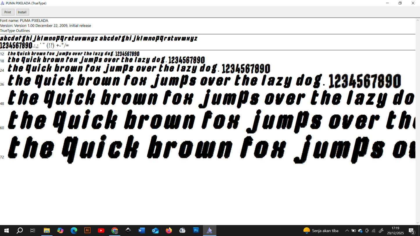 Puma Euro 2008 Home Font