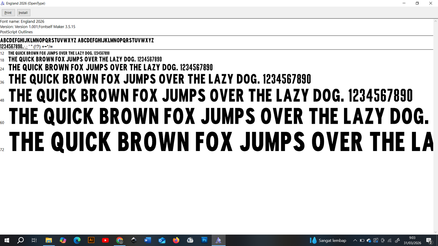 England World Cup 2026 Font