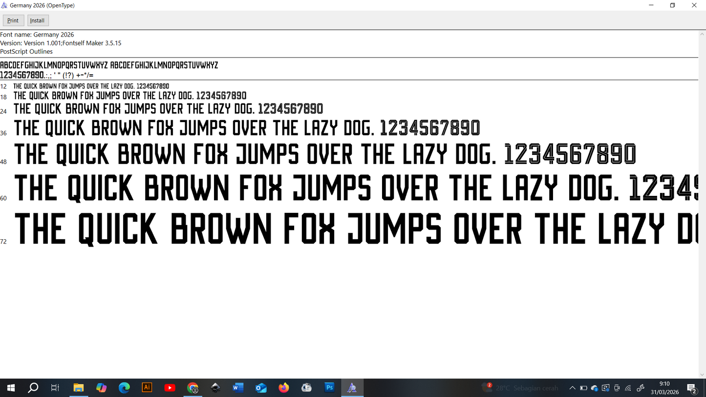 Germany World Cup 2026 Font
