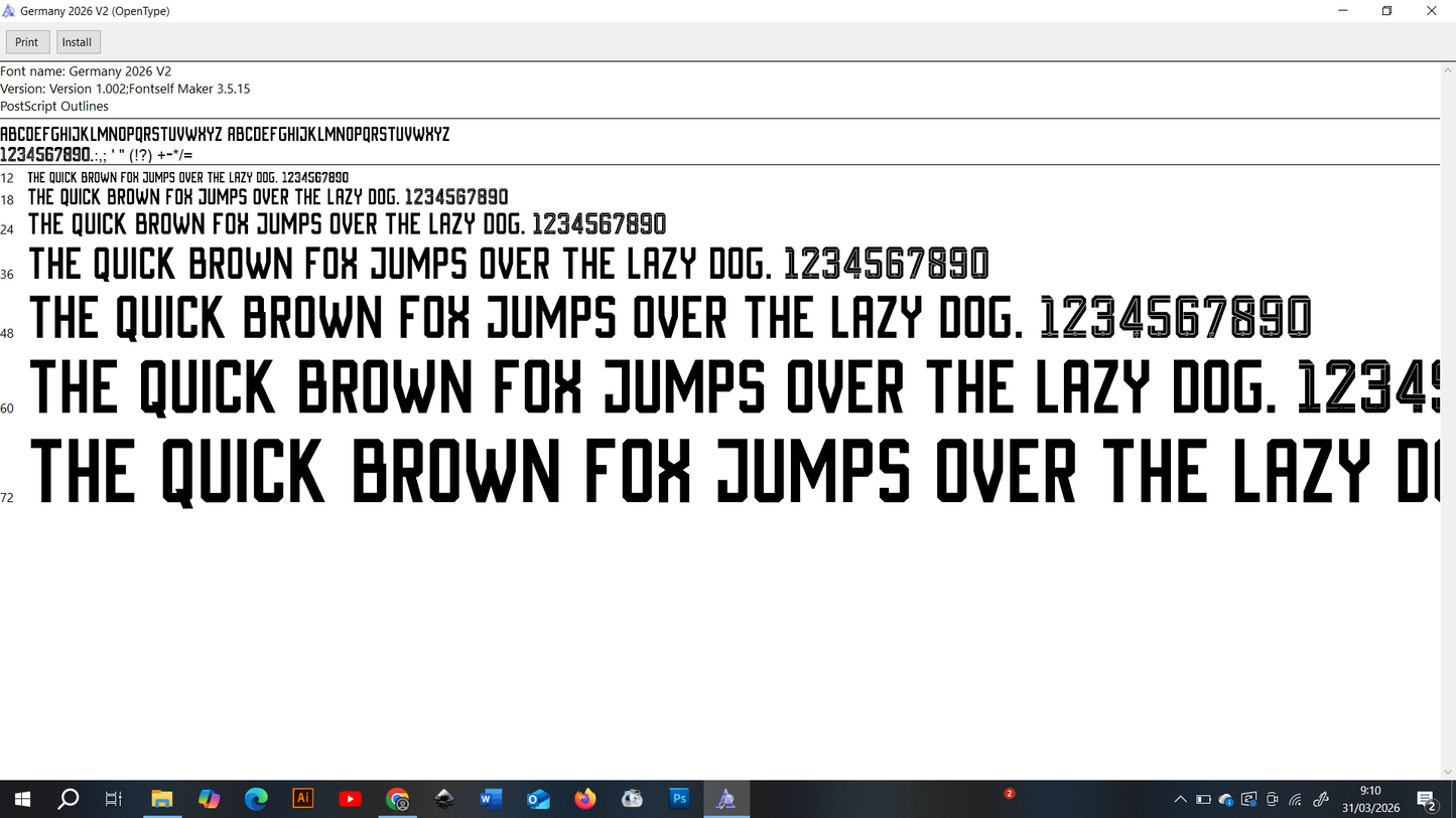 Germany World Cup 2026 Font