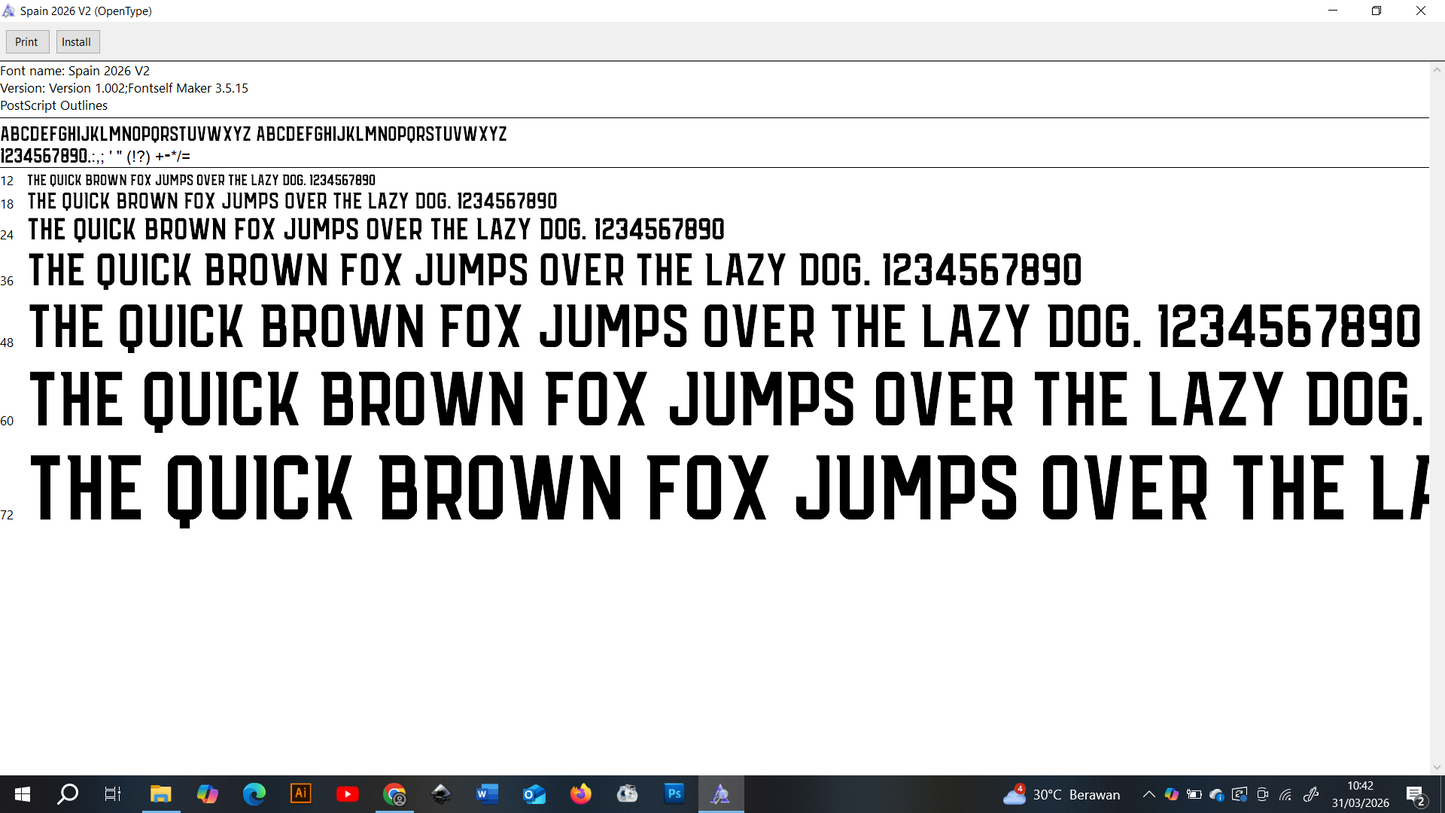 Spain World Cup 2026 Font