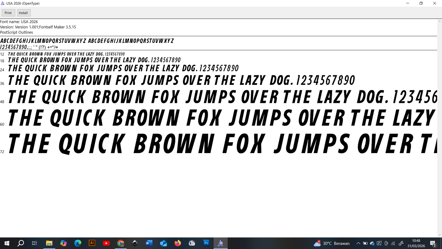 USA World Cup 2026 Font