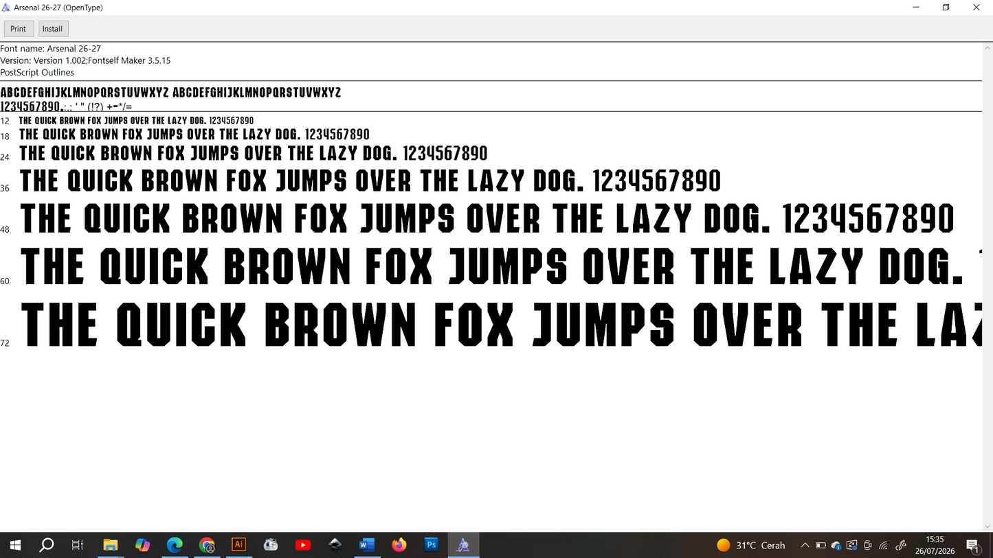 Arsenal 2026-2027 Font