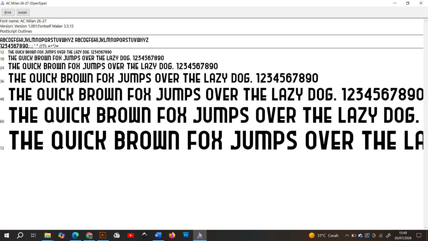 AC Milan 2026-2027 Font