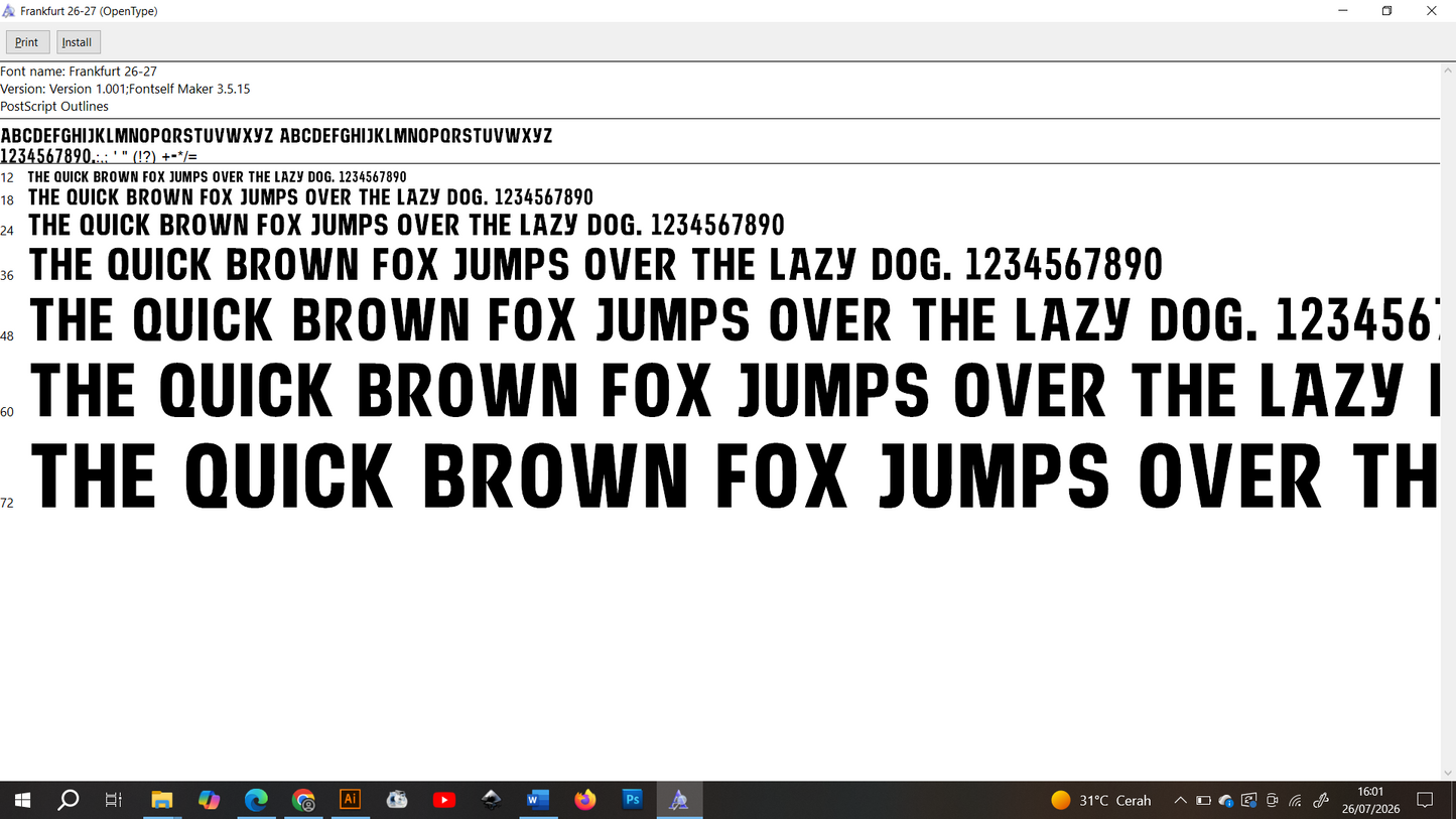 Eintracht Frankfurt 2026-2027 Font
