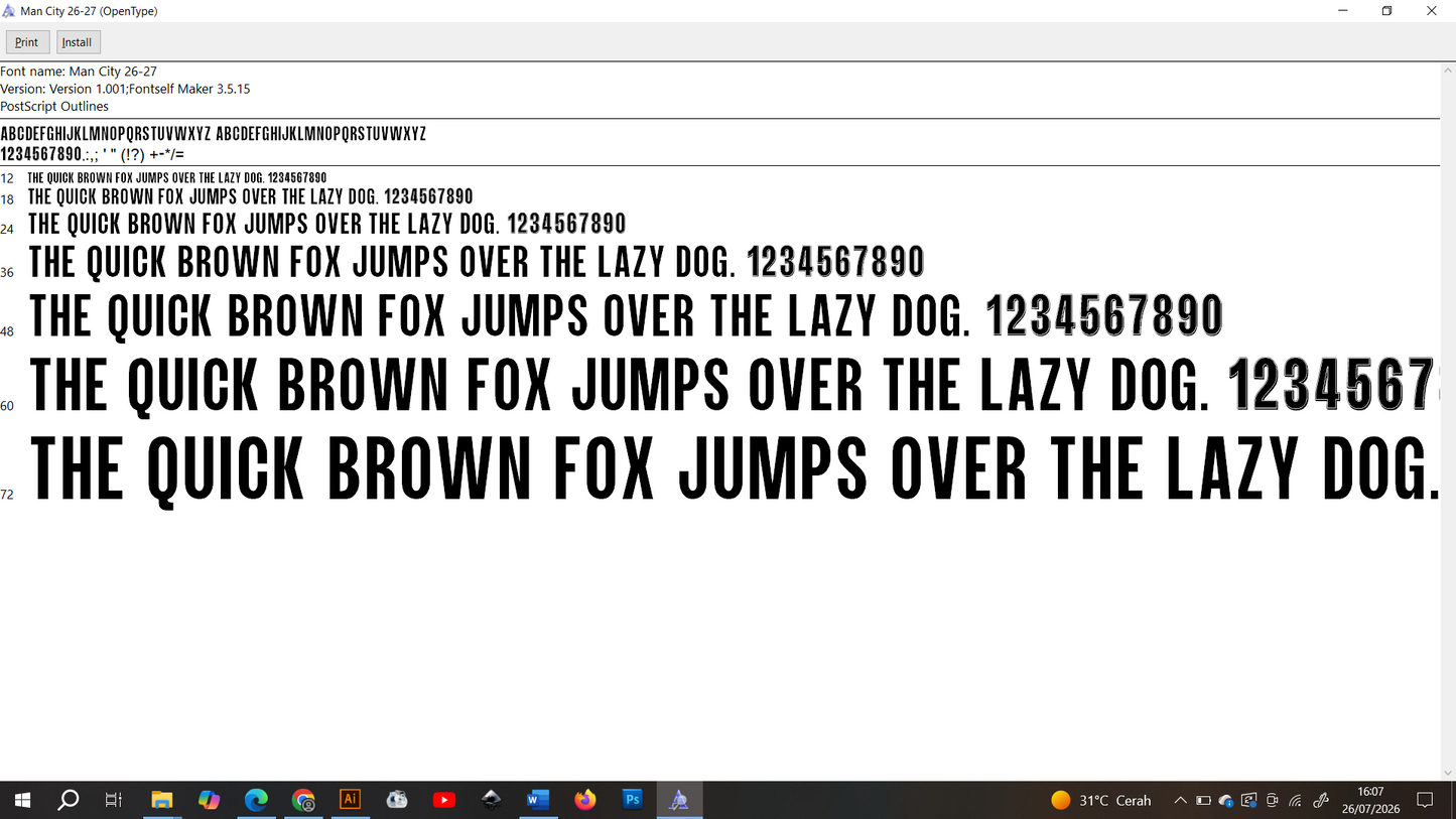 Manchester City 2026-2027 Font