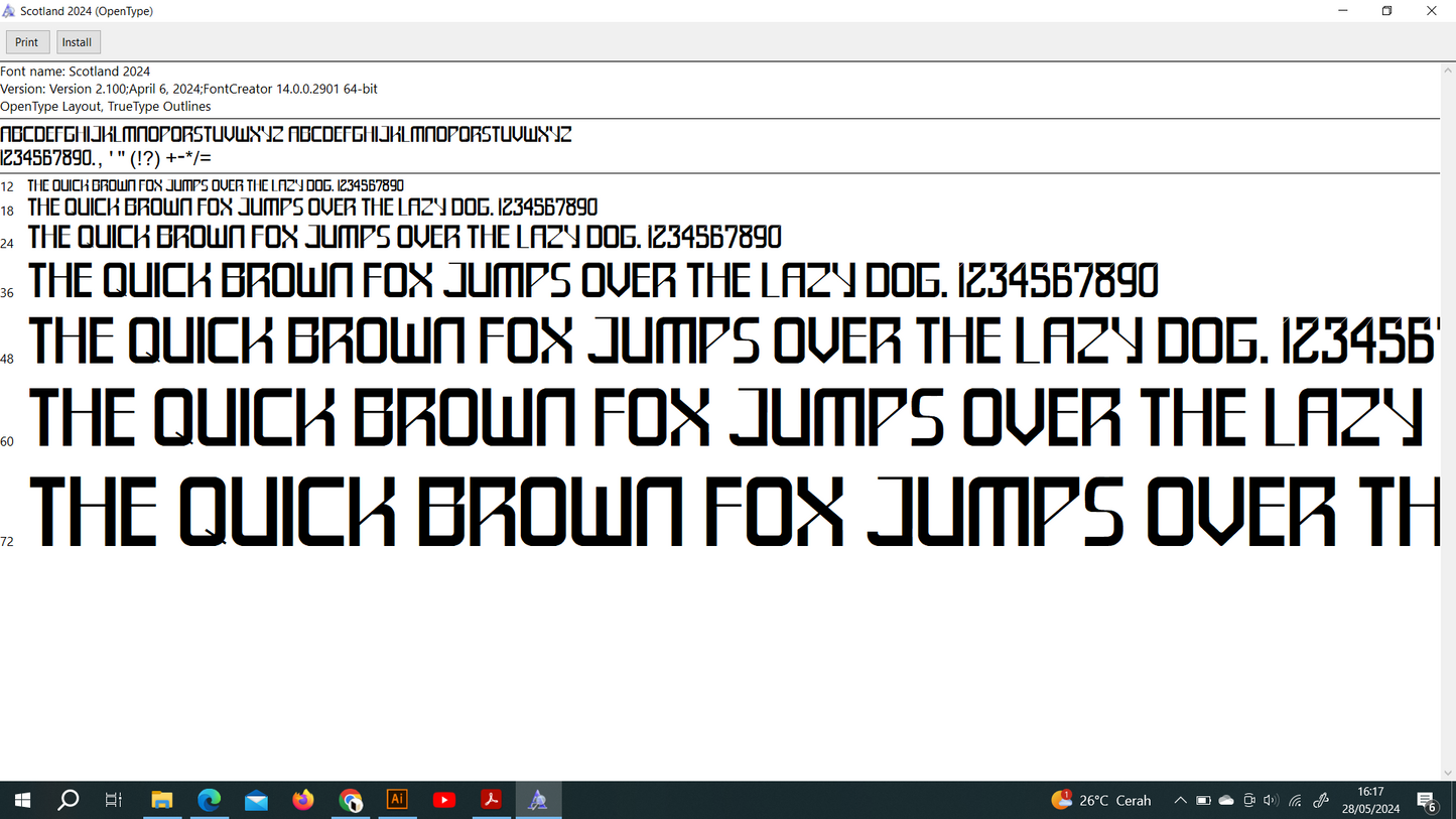 Scotland Euro 2024 Font