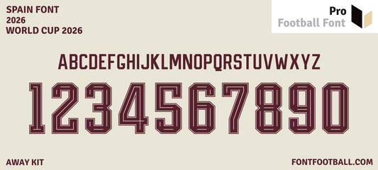 Spain World Cup 2026 Away Font